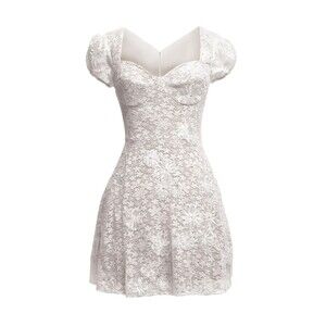 Dress The Population Marissa Fit & Flare Lace Mini Dress Bridal Cocktail Size XS